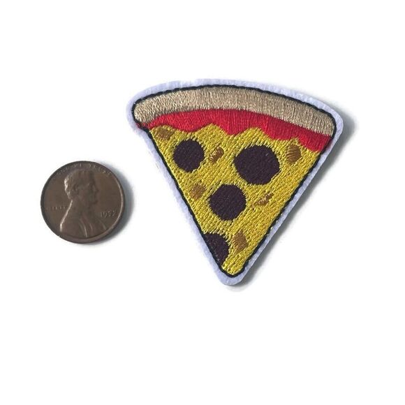Pepperoni Pizza Slice Embroidered Patch - Picture 2 of 3
